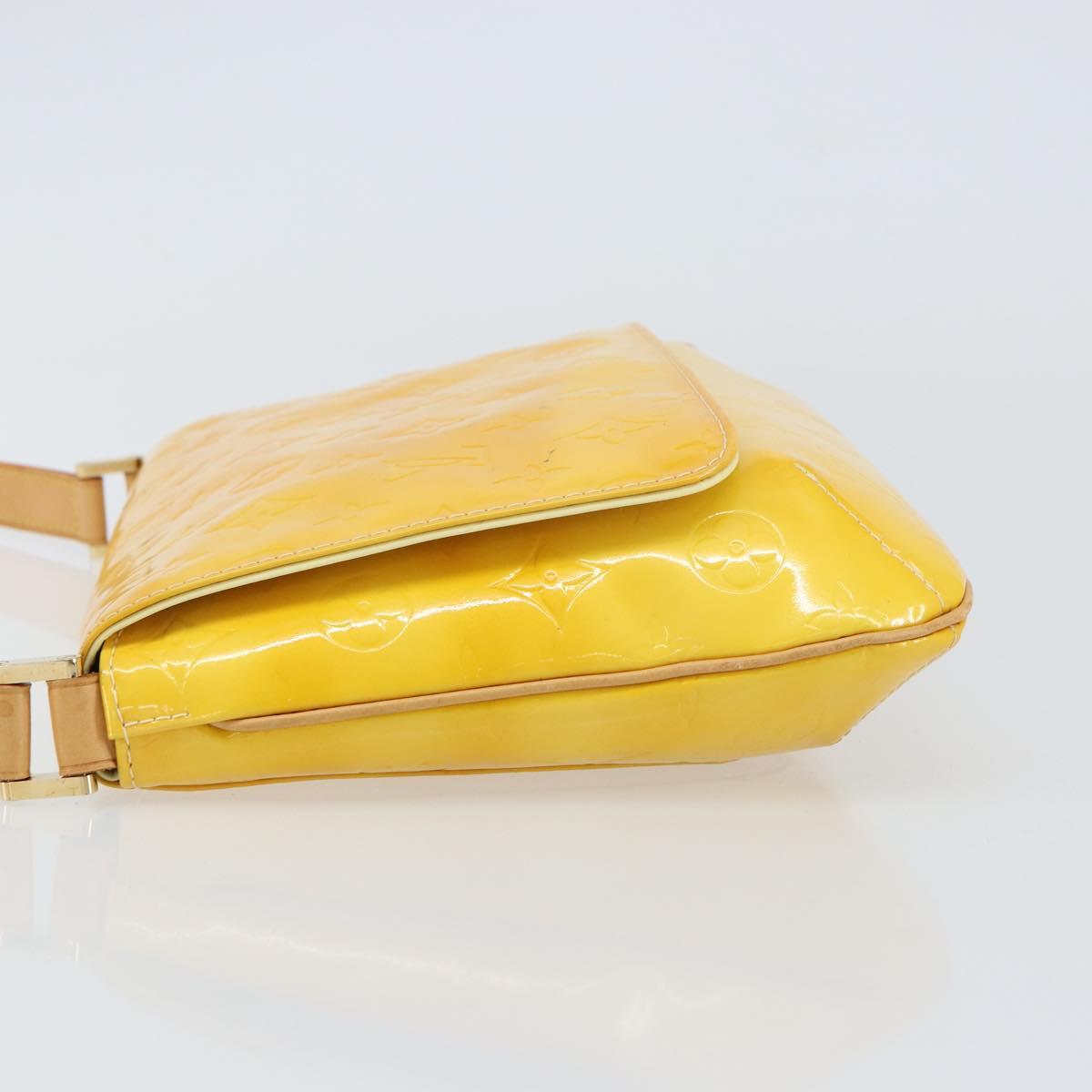 LOUIS VUITTON Monogram Vernis Thompson Street Bag Lime Yellow M91071 Auth gh1370