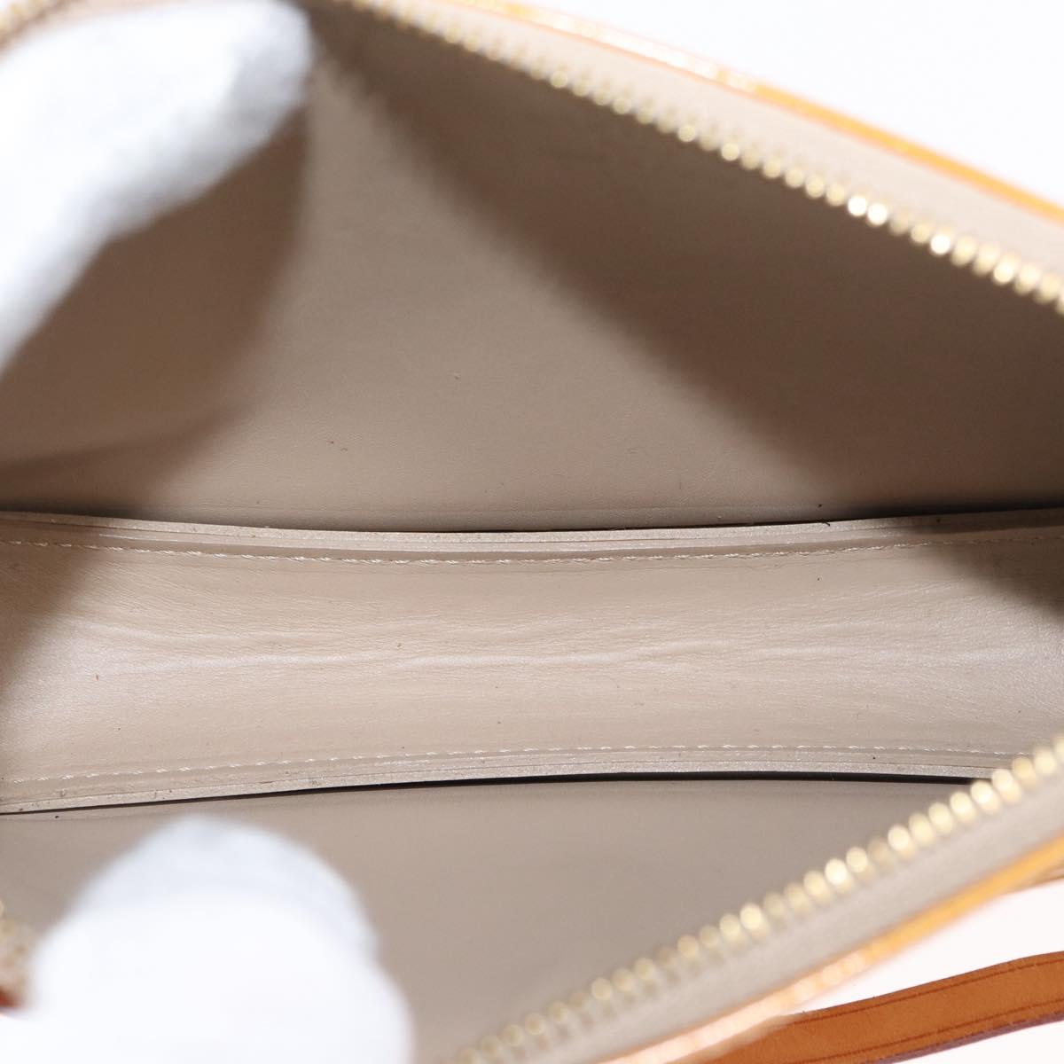 LOUIS VUITTON Monogram Vernis Lexington Pouch Beige M91010 LV Auth gh1374
