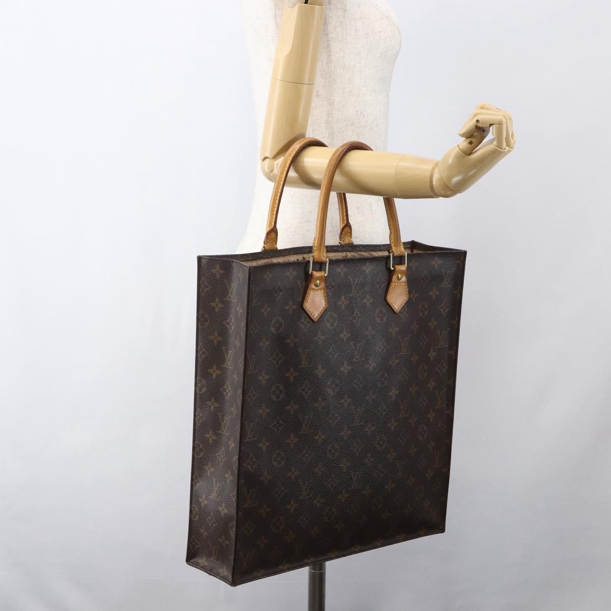 LOUIS VUITTON Monogram Sac Plat Hand Bag M51140 LV Auth gh1375