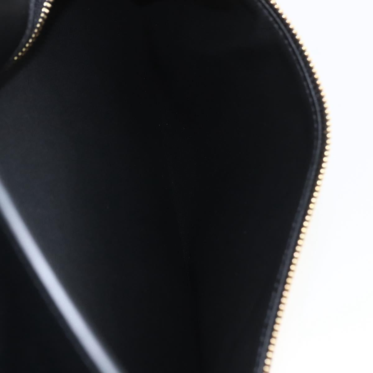 Salvatore Ferragamo Gancini Hand Bag Leather 2way Black Gold Auth gh1393V