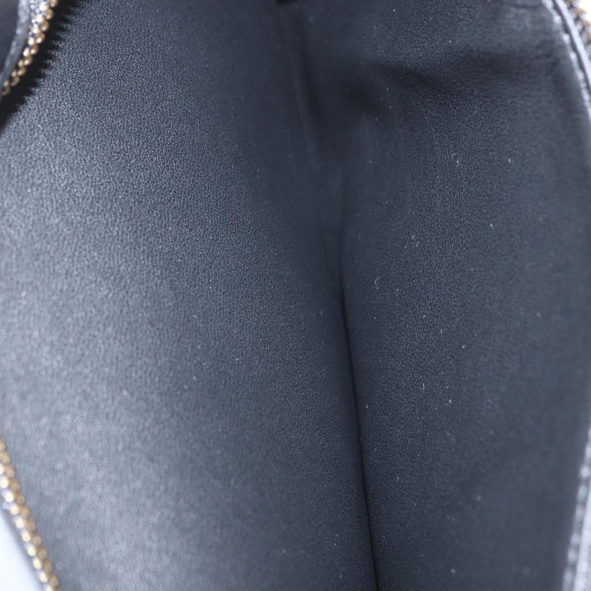 Salvatore Ferragamo Gancini Hand Bag Leather 2way Black Gold Auth gh1393V