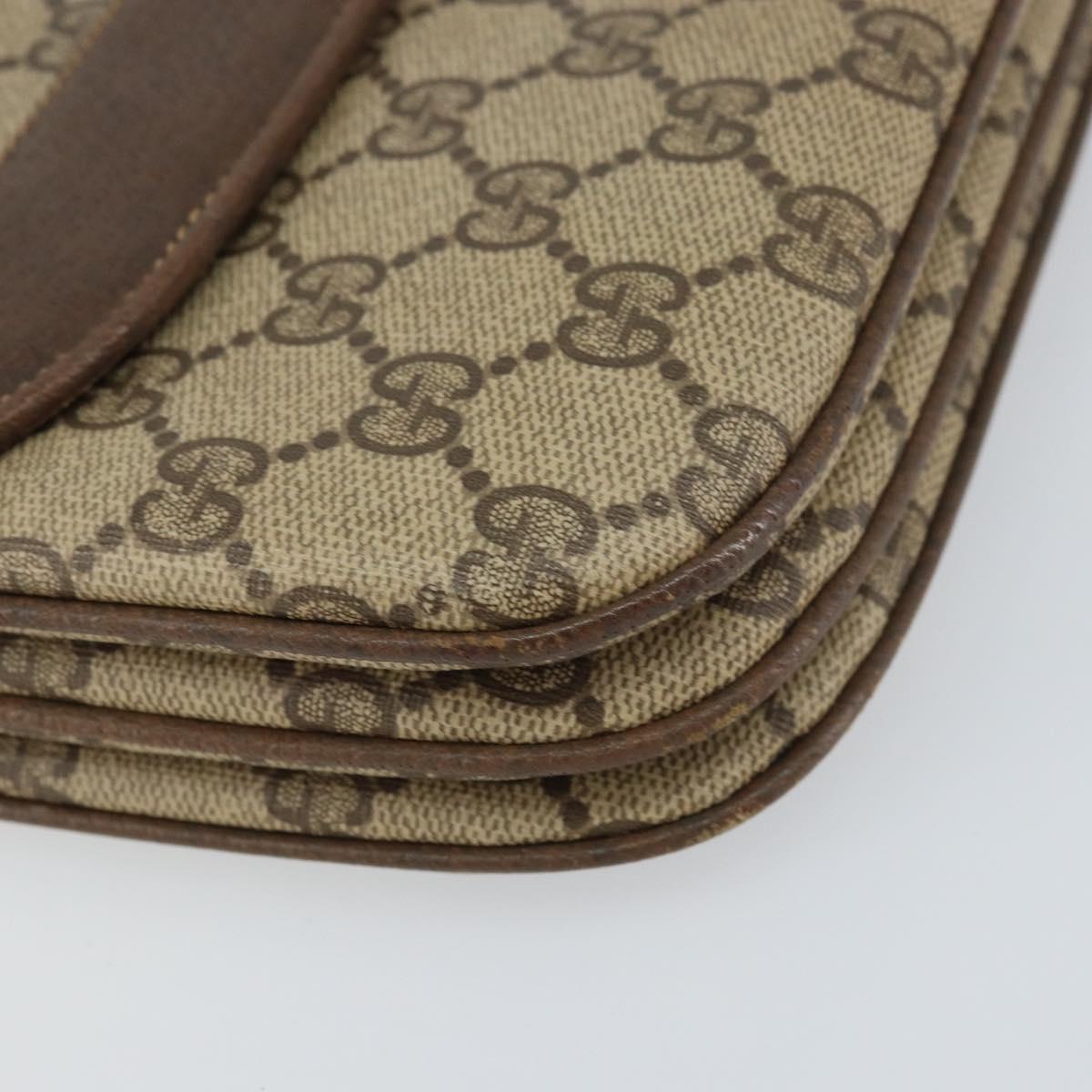 GUCCI GG Supreme Shoulder Bag PVC Beige Gold 004 256 0024 Auth gh1397