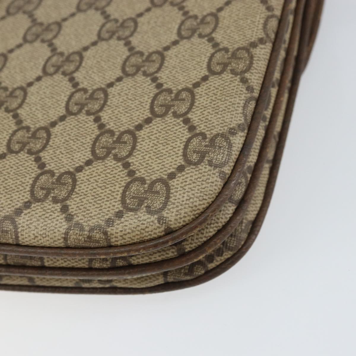 GUCCI GG Supreme Shoulder Bag PVC Beige Gold 004 256 0024 Auth gh1397
