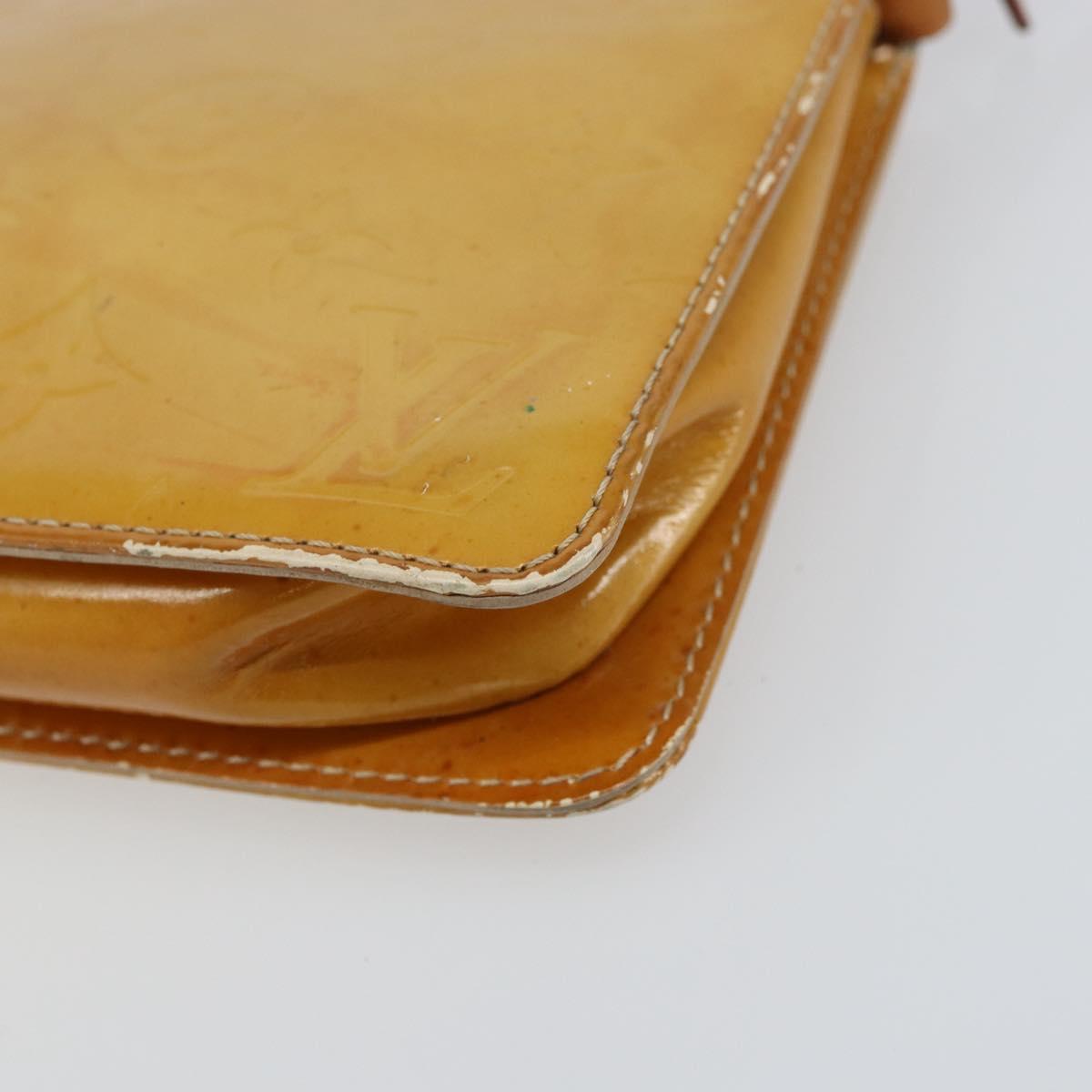 LOUIS VUITTON Monogram Vernis Lexington Pouch Beige M91010 LV Auth gh1402