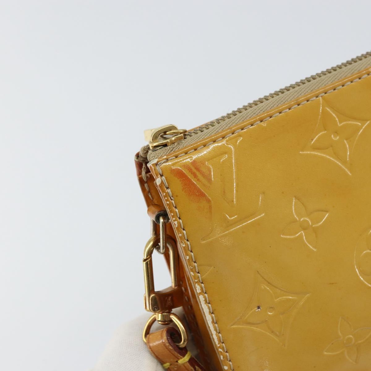 LOUIS VUITTON Monogram Vernis Lexington Pouch Beige M91010 LV Auth gh1402