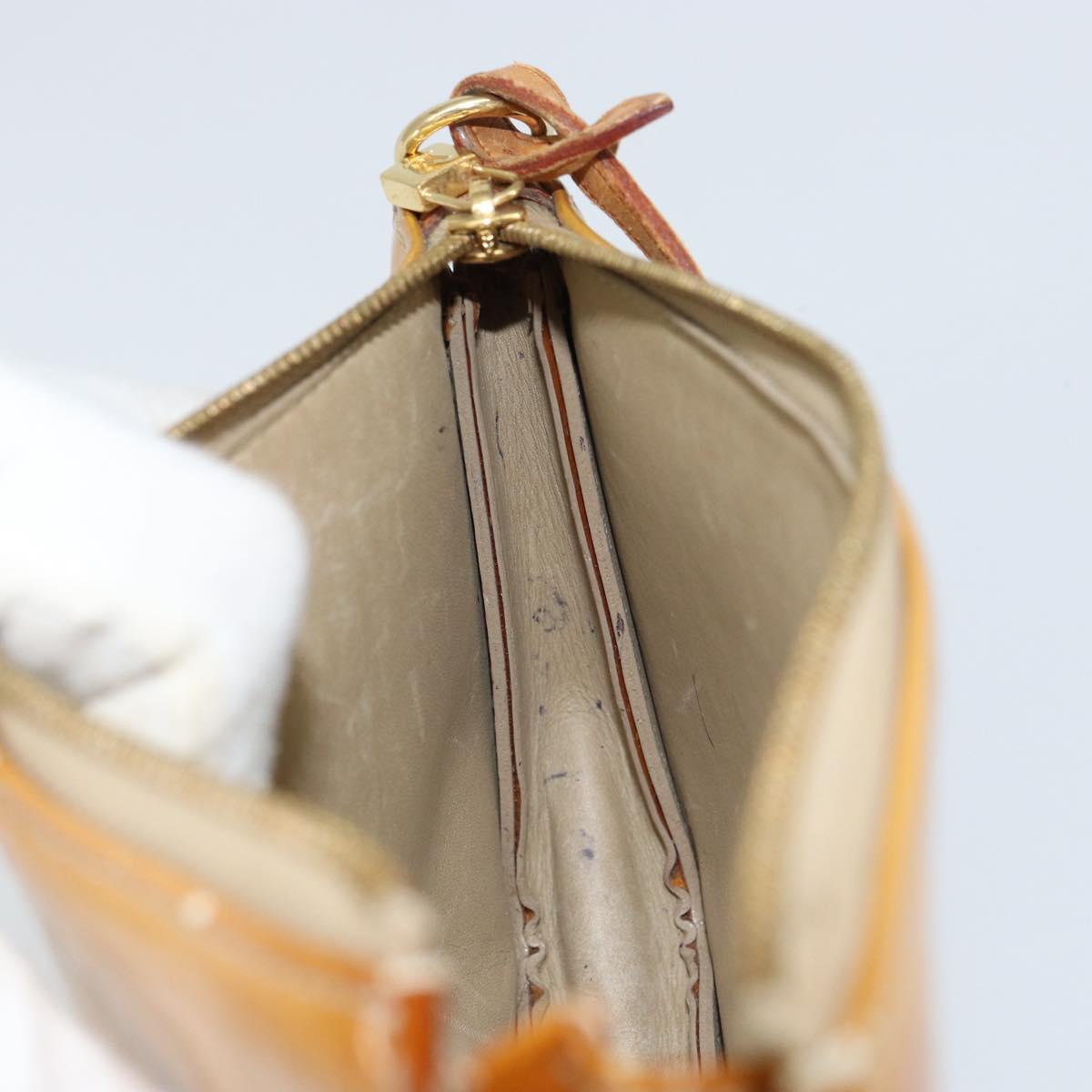 LOUIS VUITTON Monogram Vernis Lexington Pouch Beige M91010 LV Auth gh1402