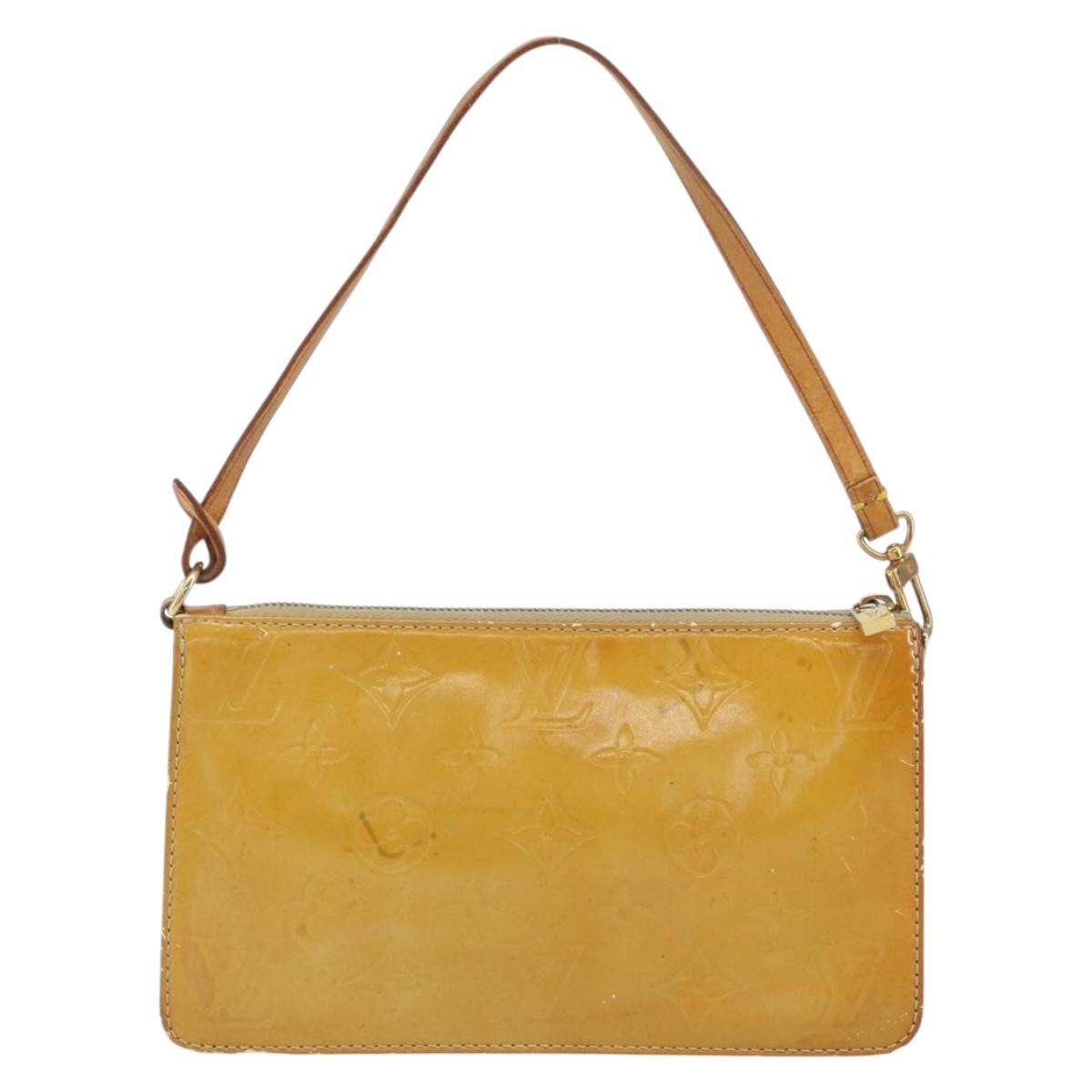 LOUIS VUITTON Monogram Vernis Lexington Pouch Beige M91010 LV Auth gh1402