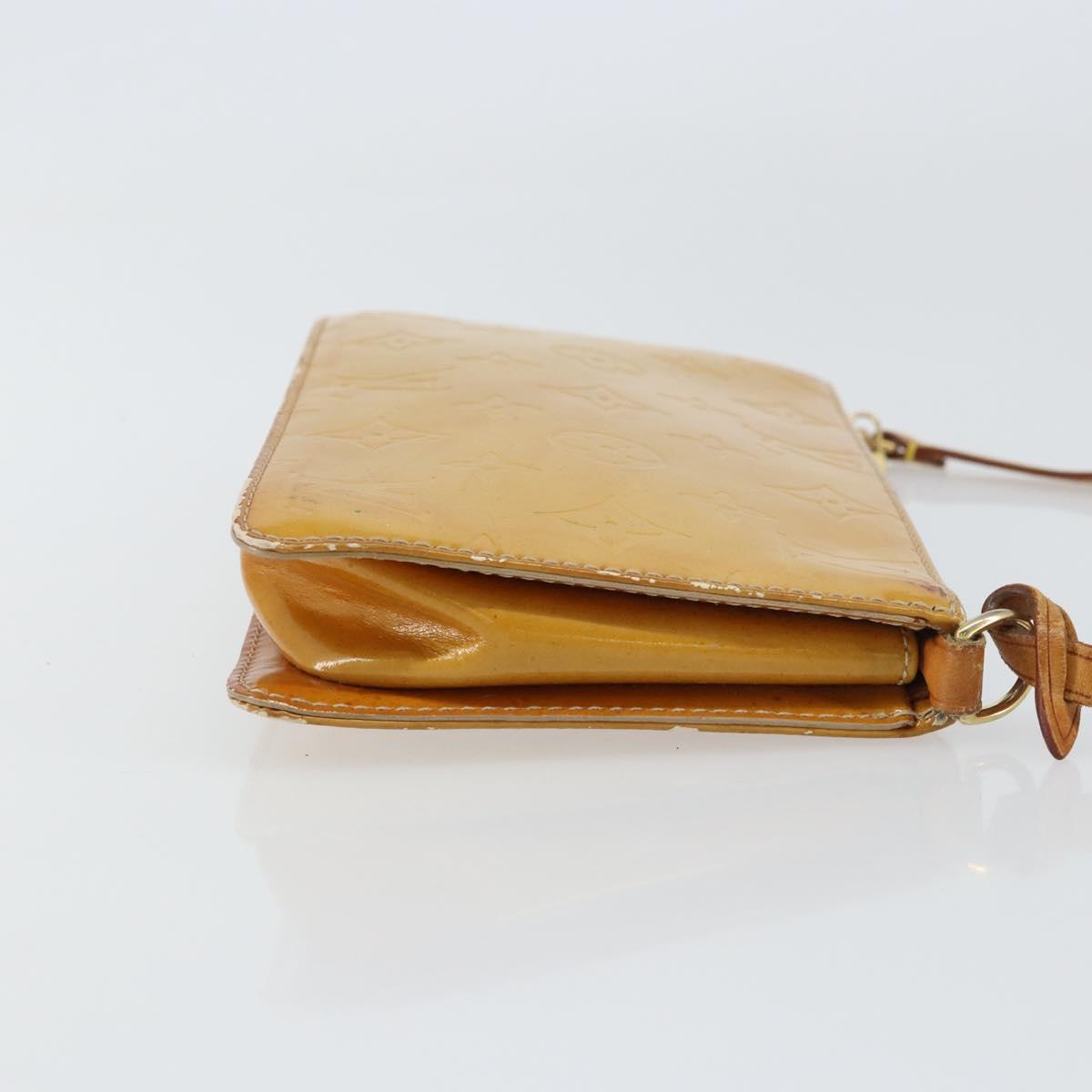 LOUIS VUITTON Monogram Vernis Lexington Pouch Beige M91010 LV Auth gh1402