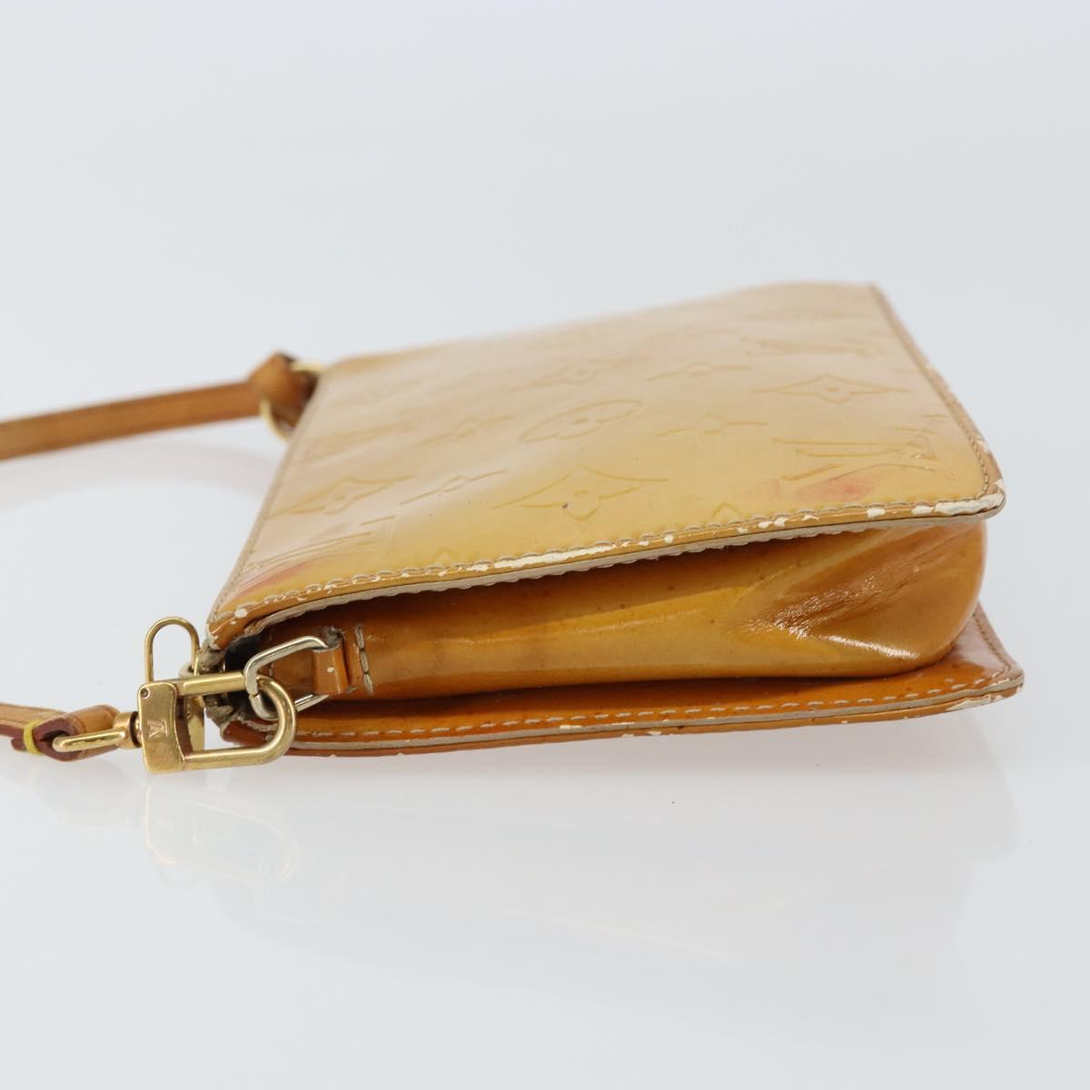 LOUIS VUITTON Monogram Vernis Lexington Pouch Beige M91010 LV Auth gh1402