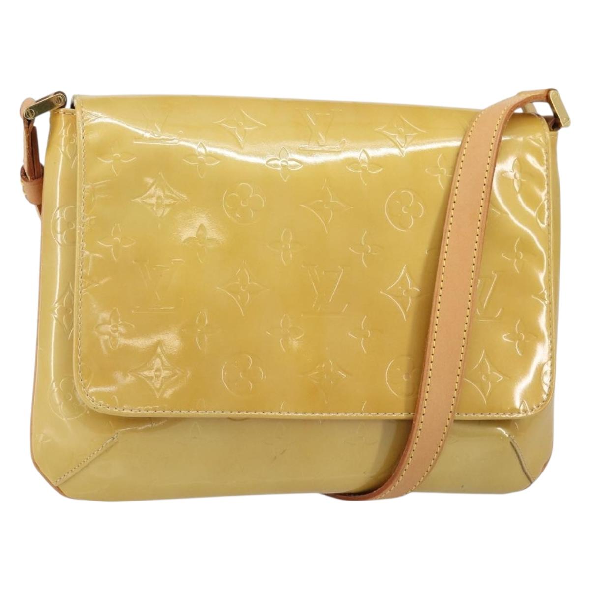 LOUIS VUITTON Monogram Vernis Thompson Street Bag Beige M91301 LV Auth gh1403
