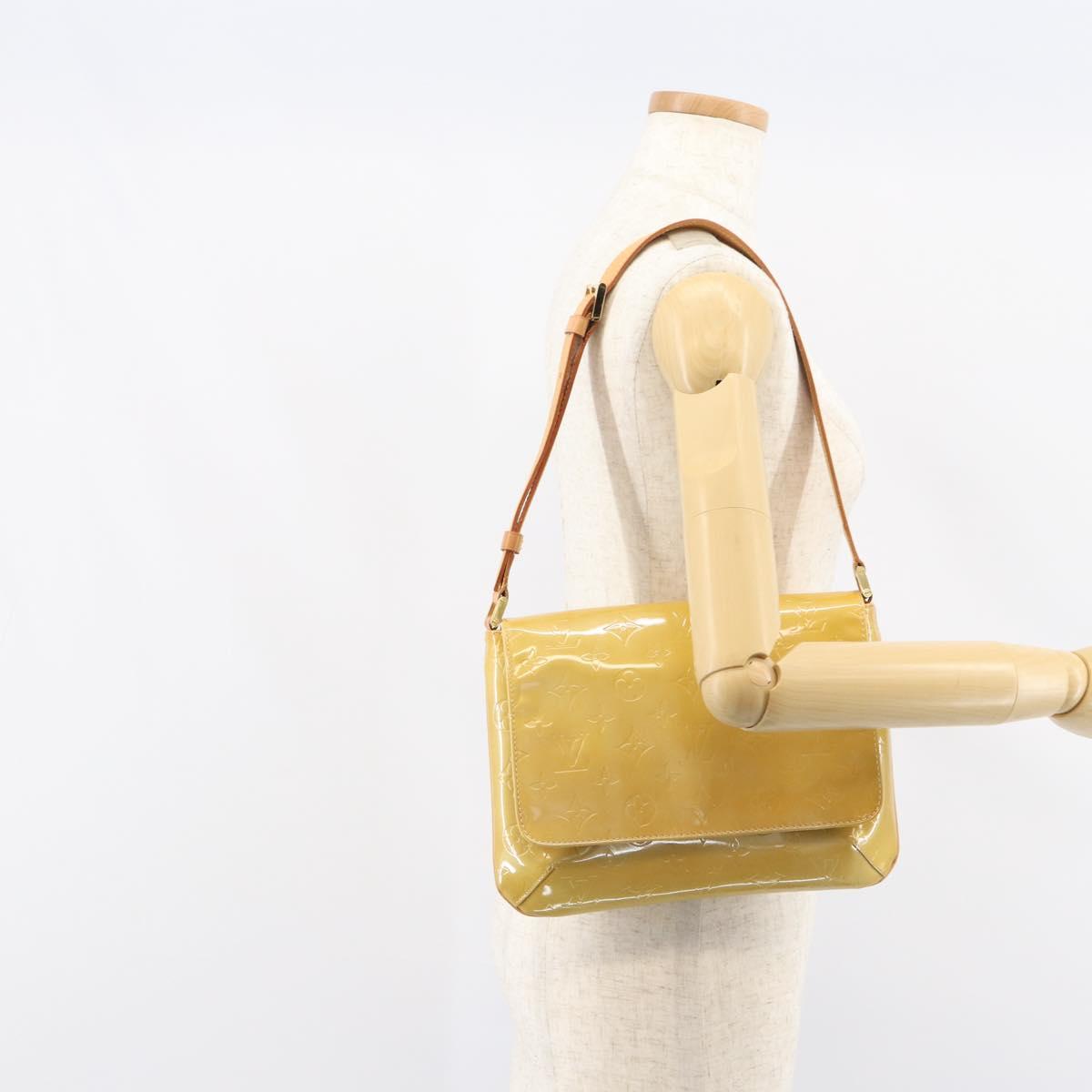LOUIS VUITTON Monogram Vernis Thompson Street Bag Beige M91301 LV Auth gh1403