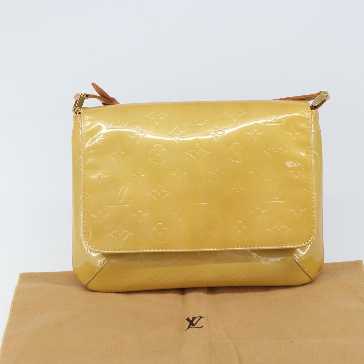 LOUIS VUITTON Monogram Vernis Thompson Street Bag Beige M91301 LV Auth gh1403