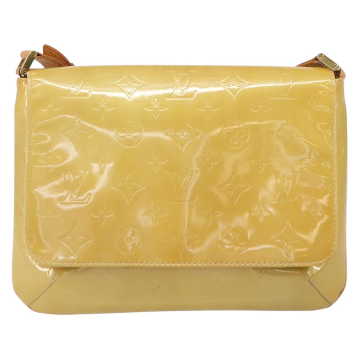 LOUIS VUITTON Monogram Vernis Thompson Street Bag Beige M91301 LV Auth gh1403