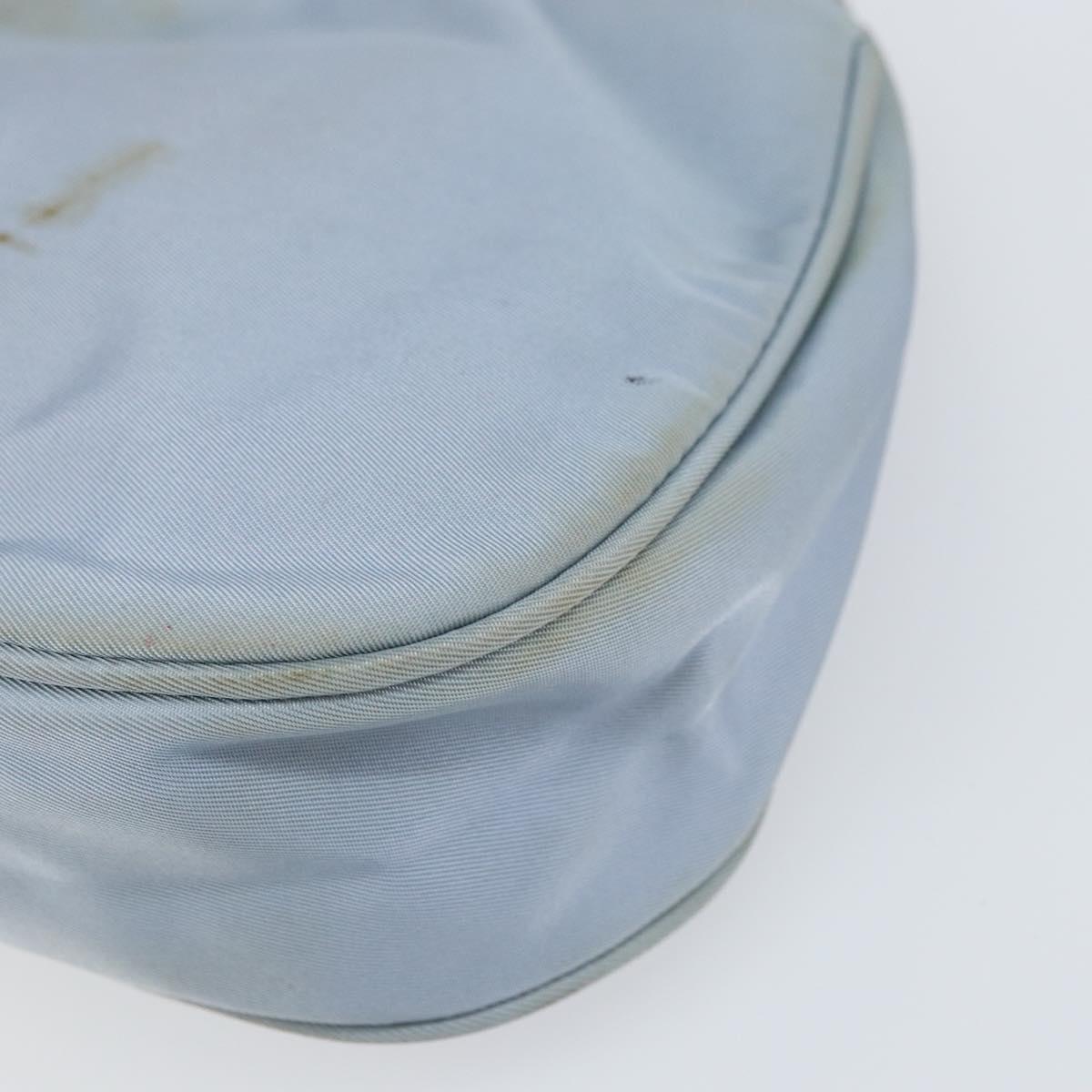 PRADA mini Shoulder Bag Nylon Light Blue Silver Auth gh1407
