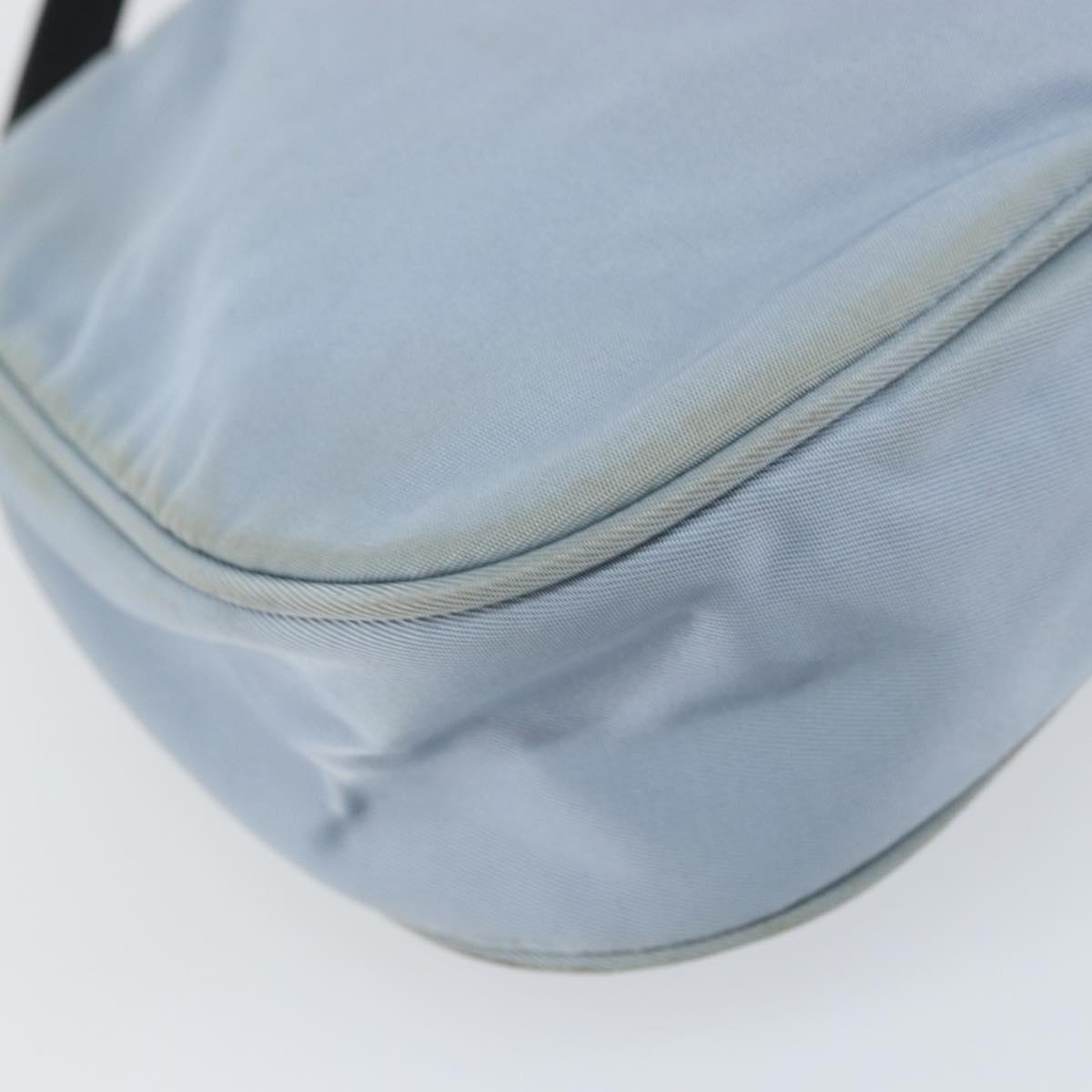 PRADA mini Shoulder Bag Nylon Light Blue Silver Auth gh1407