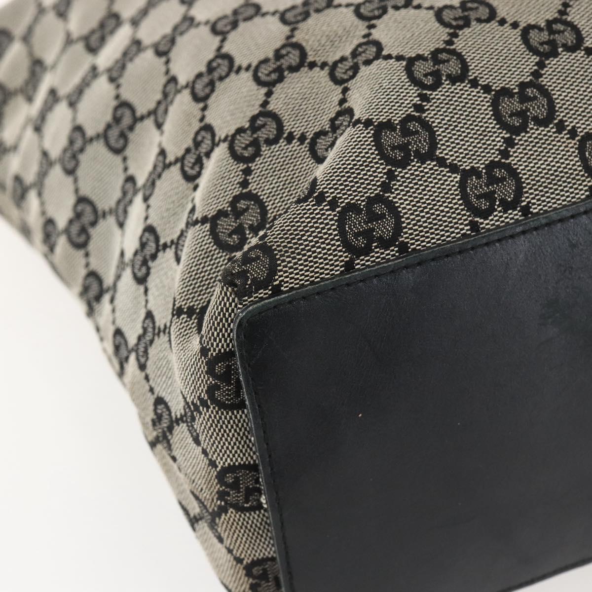 GUCCI GG Canvas Tote Bag Black Gold 002 1098 2404 Auth gh1410