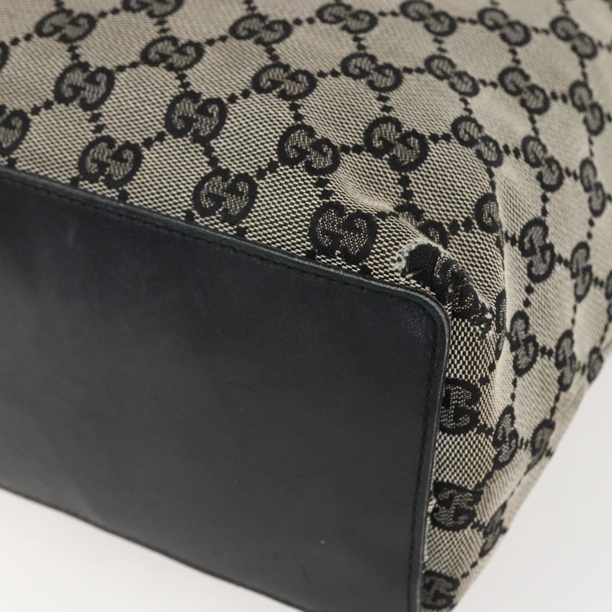 GUCCI GG Canvas Tote Bag Black Gold 002 1098 2404 Auth gh1410
