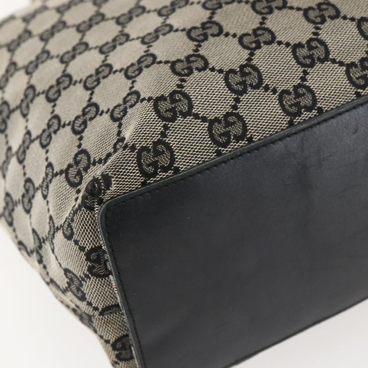 GUCCI GG Canvas Tote Bag Black Gold 002 1098 2404 Auth gh1410
