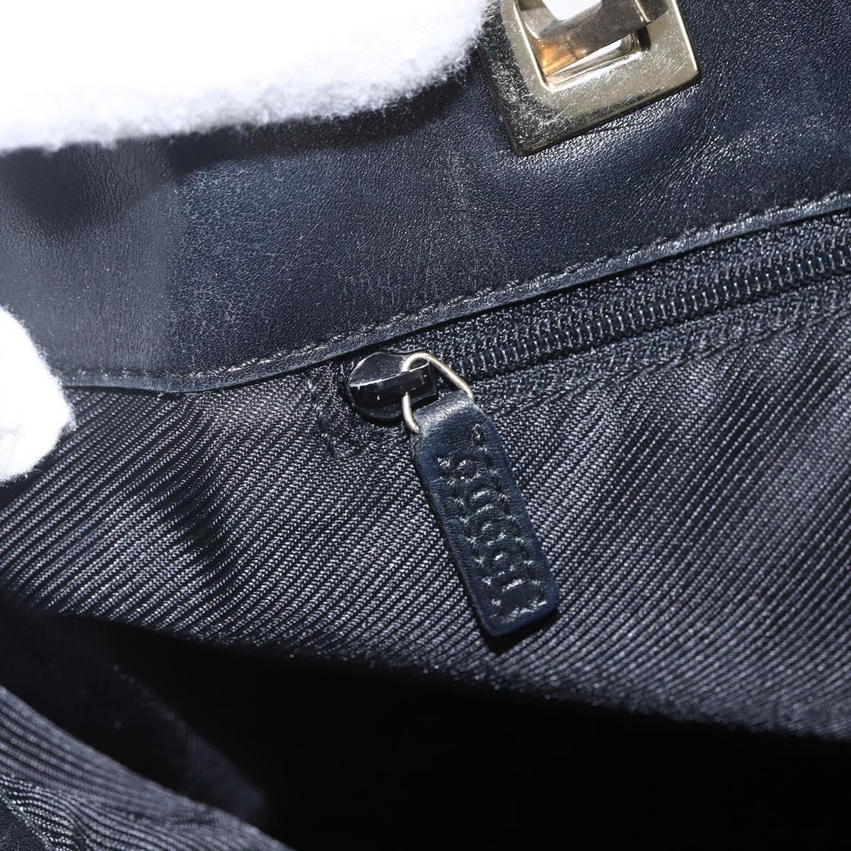 GUCCI GG Canvas Tote Bag Black Gold 002 1098 2404 Auth gh1410