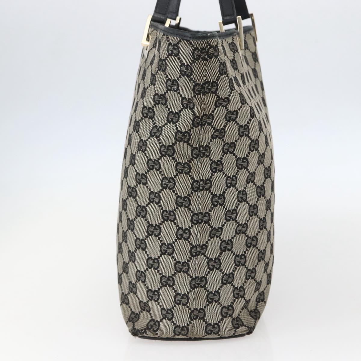 GUCCI GG Canvas Tote Bag Black Gold 002 1098 2404 Auth gh1410
