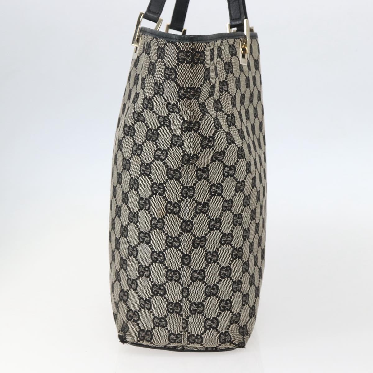 GUCCI GG Canvas Tote Bag Black Gold 002 1098 2404 Auth gh1410