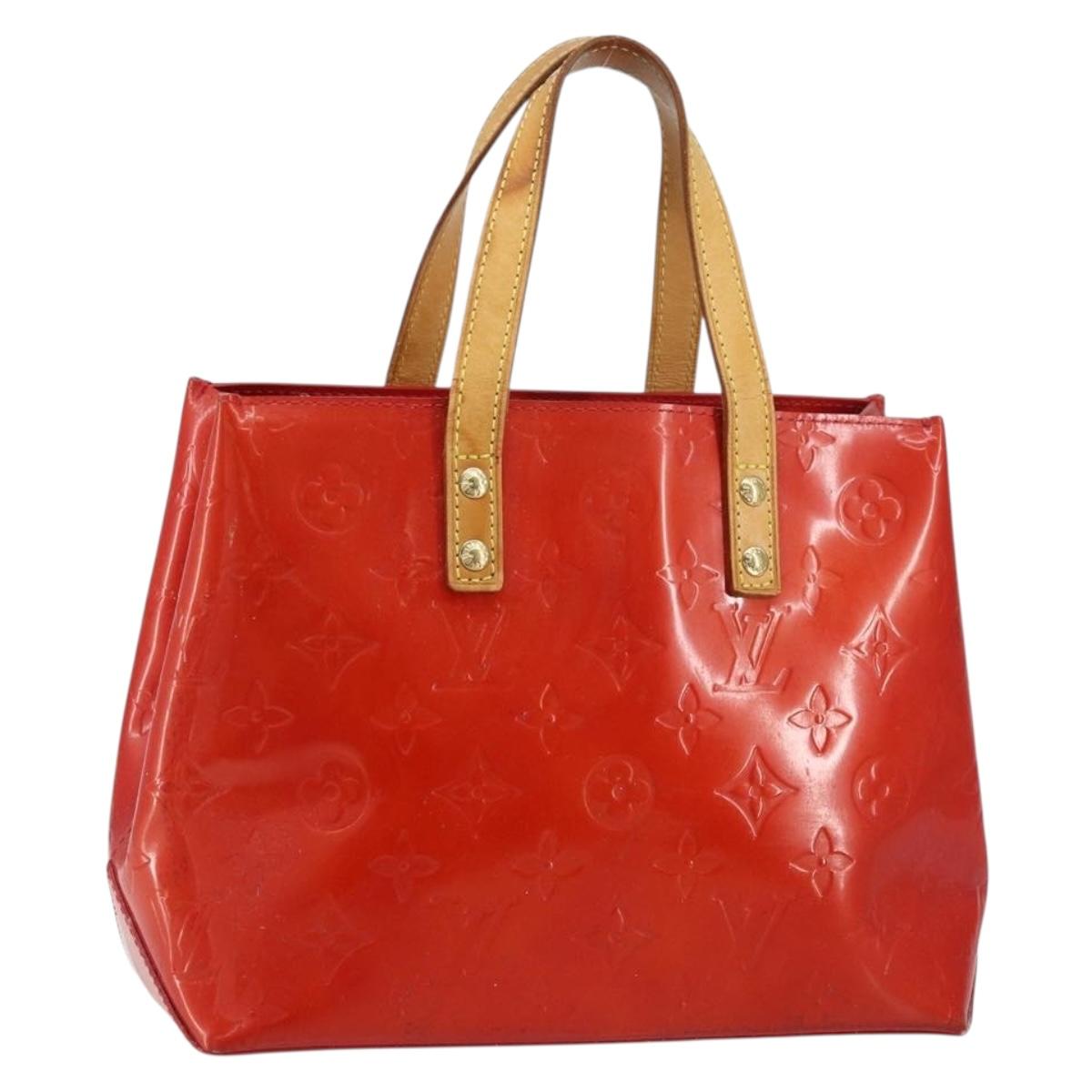 LOUIS VUITTON Monogram Vernis Reade PM Hand Bag Red Rouge M91088 LV Auth gh1415