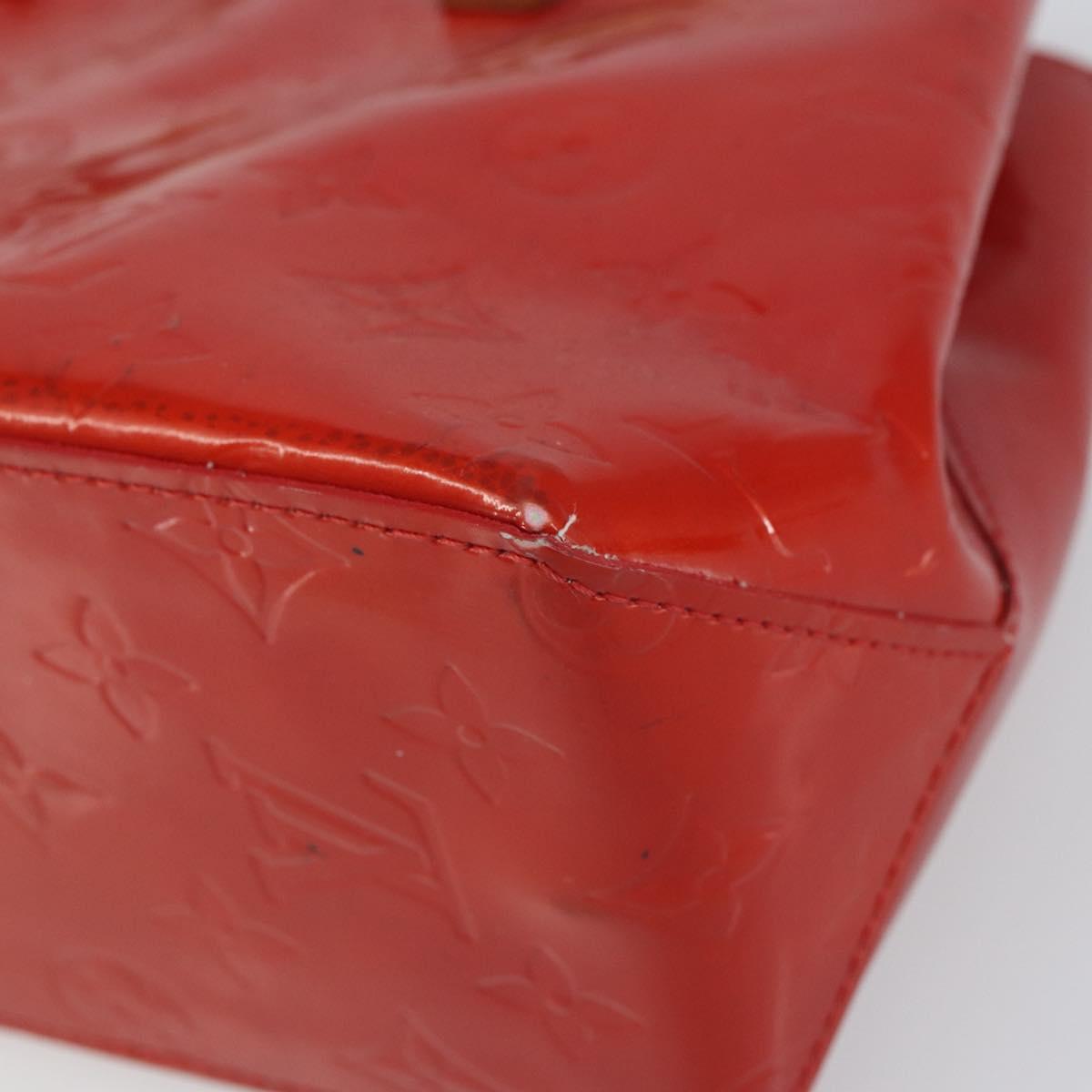 LOUIS VUITTON Monogram Vernis Reade PM Hand Bag Red Rouge M91088 LV Auth gh1415