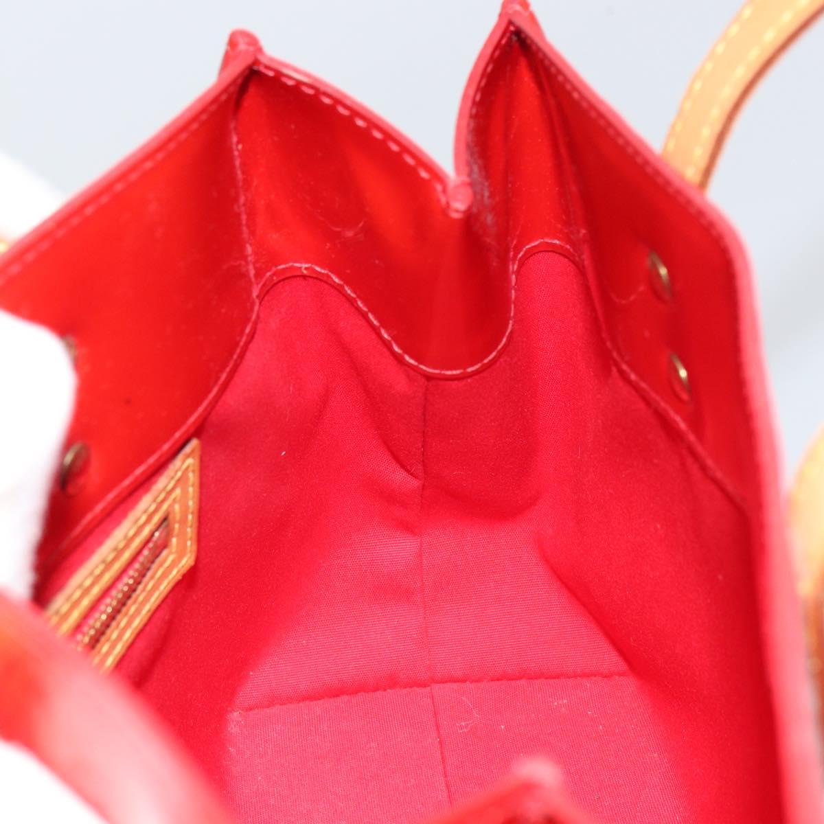 LOUIS VUITTON Monogram Vernis Reade PM Hand Bag Red Rouge M91088 LV Auth gh1415