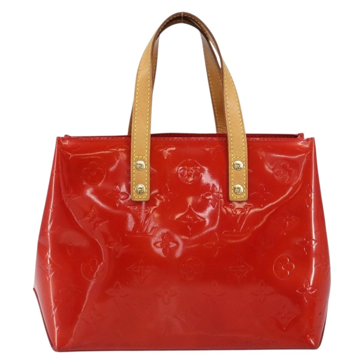 LOUIS VUITTON Monogram Vernis Reade PM Hand Bag Red Rouge M91088 LV Auth gh1415