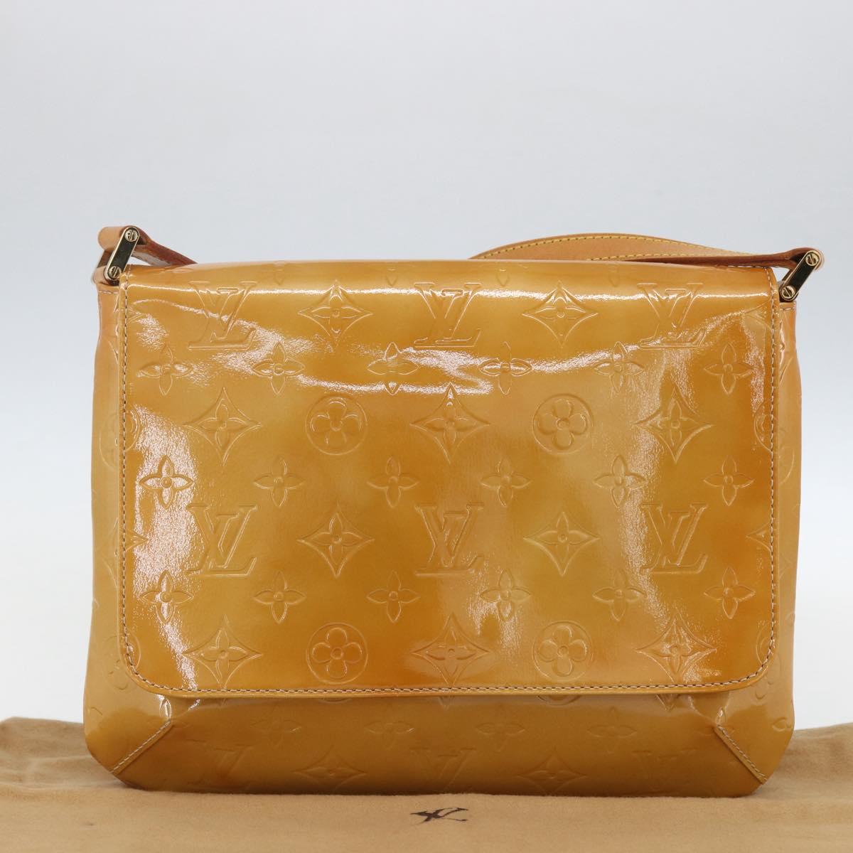 LOUIS VUITTON Monogram Vernis Thompson Street Bag Beige M91301 LV Auth gh1416