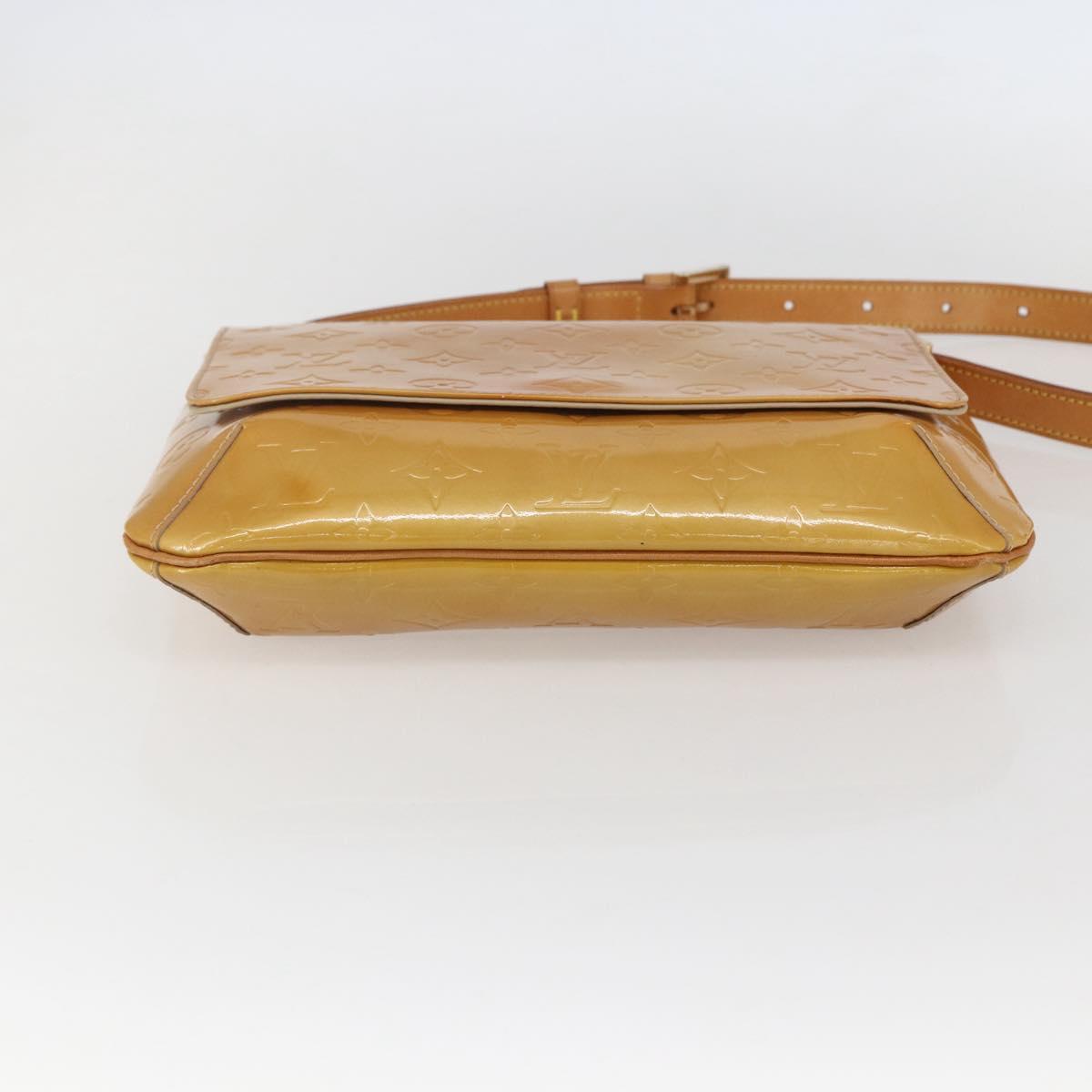 LOUIS VUITTON Monogram Vernis Thompson Street Bag Beige M91301 LV Auth gh1416