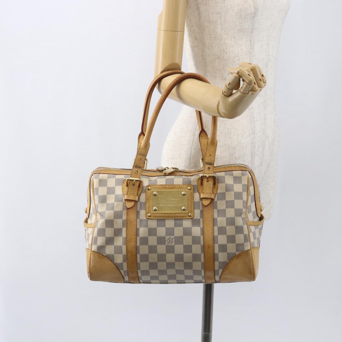 LOUIS VUITTON Damier Azur Berkeley Hand Bag N52001 LV Auth gh1418