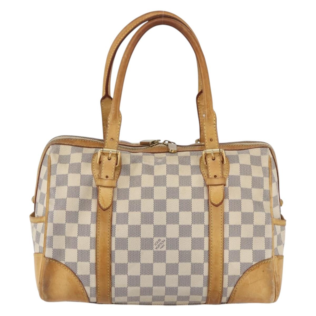 LOUIS VUITTON Damier Azur Berkeley Hand Bag N52001 LV Auth gh1418
