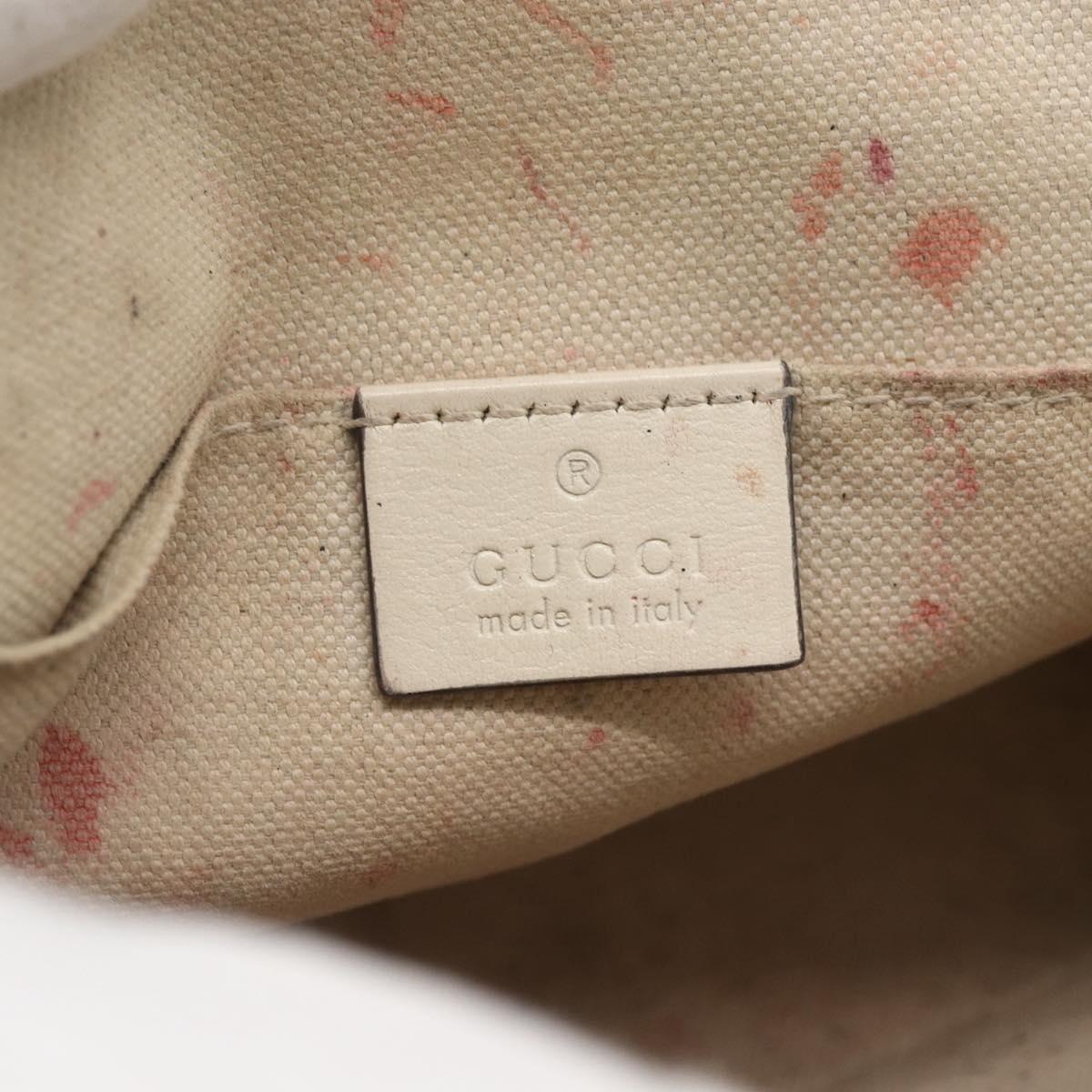 GUCCI GG Supreme Horsebit Bag PVC 2way Beige White gold 640716 Auth gh1419