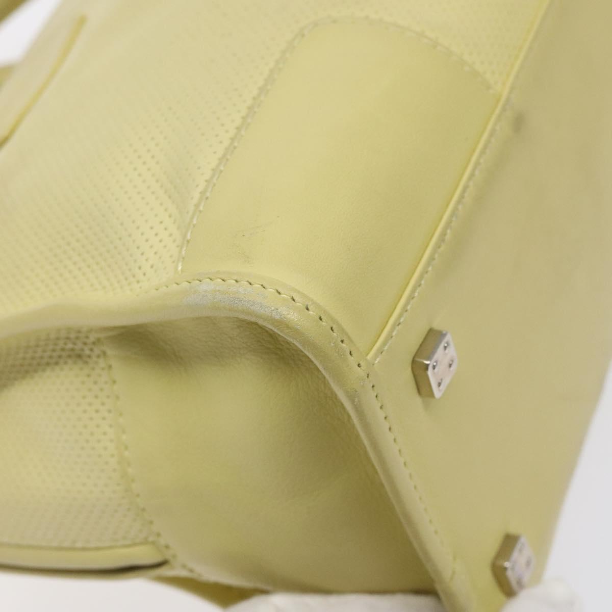 LOEWE Anagram Americana 28 Hand Bag Leather Cream Silver Auth gh142