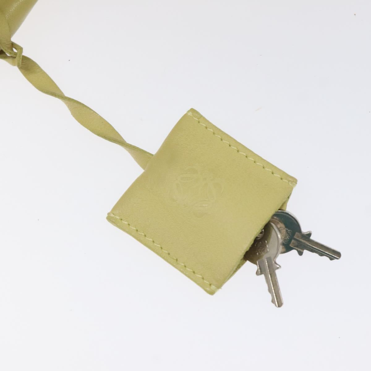 LOEWE Anagram Americana 28 Hand Bag Leather Cream Silver Auth gh142