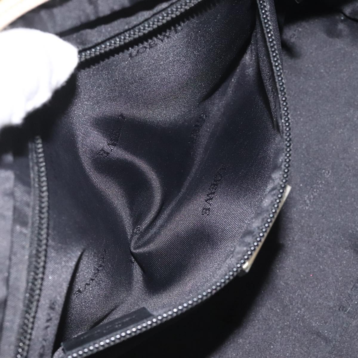 LOEWE Anagram Americana 28 Hand Bag Leather Cream Silver Auth gh142