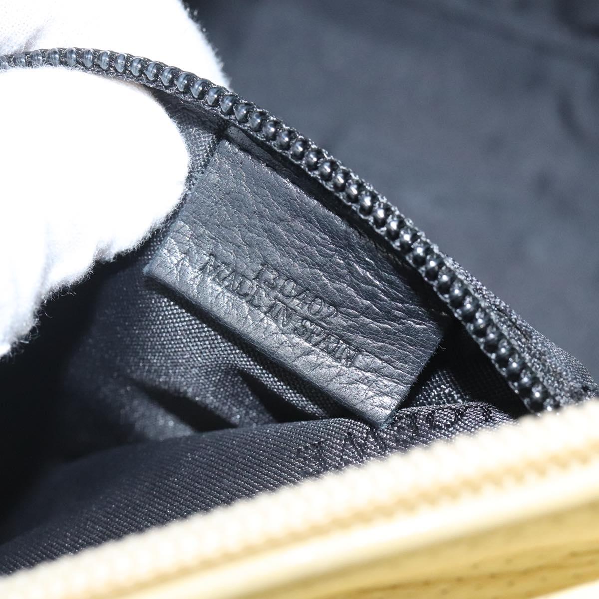 LOEWE Anagram Americana 28 Hand Bag Leather Cream Silver Auth gh142