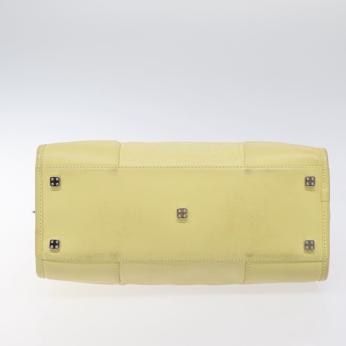 LOEWE Anagram Americana 28 Hand Bag Leather Cream Silver Auth gh142