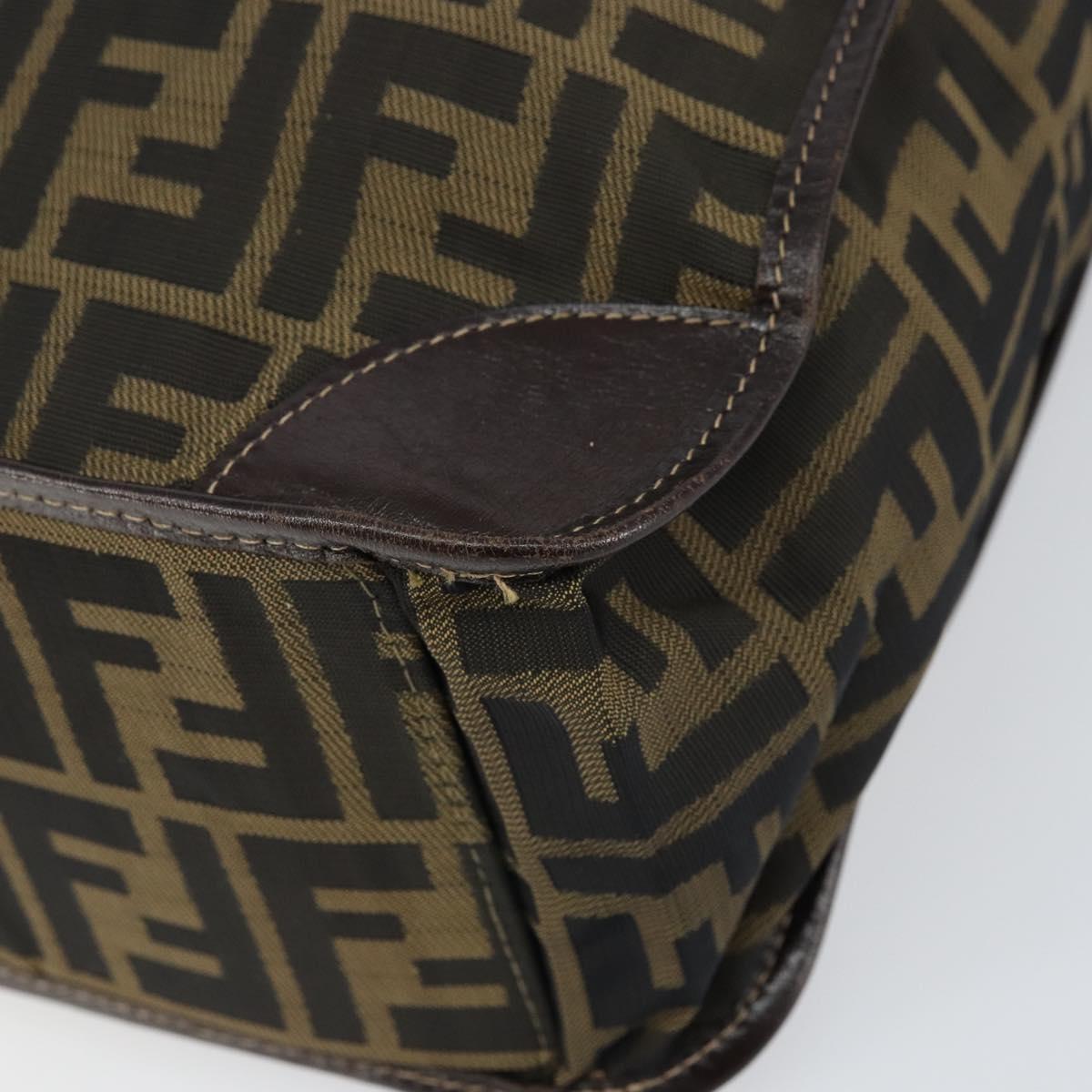 FENDI Zucca Canvas Tote Bag Black Brown Auth gh1447