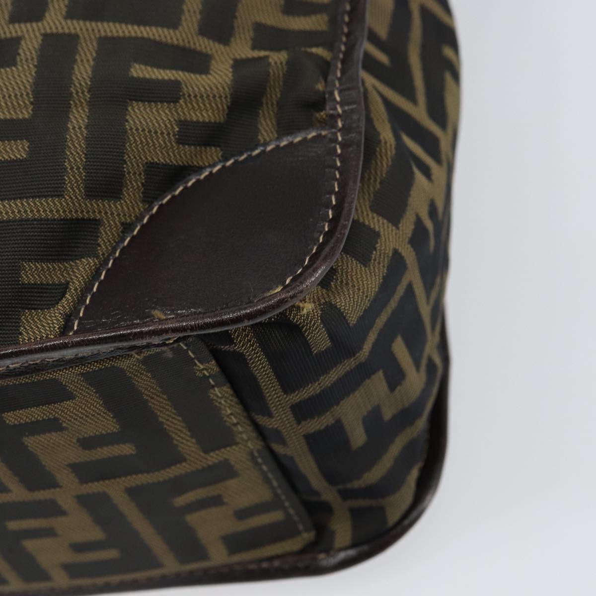 FENDI Zucca Canvas Tote Bag Black Brown Auth gh1447
