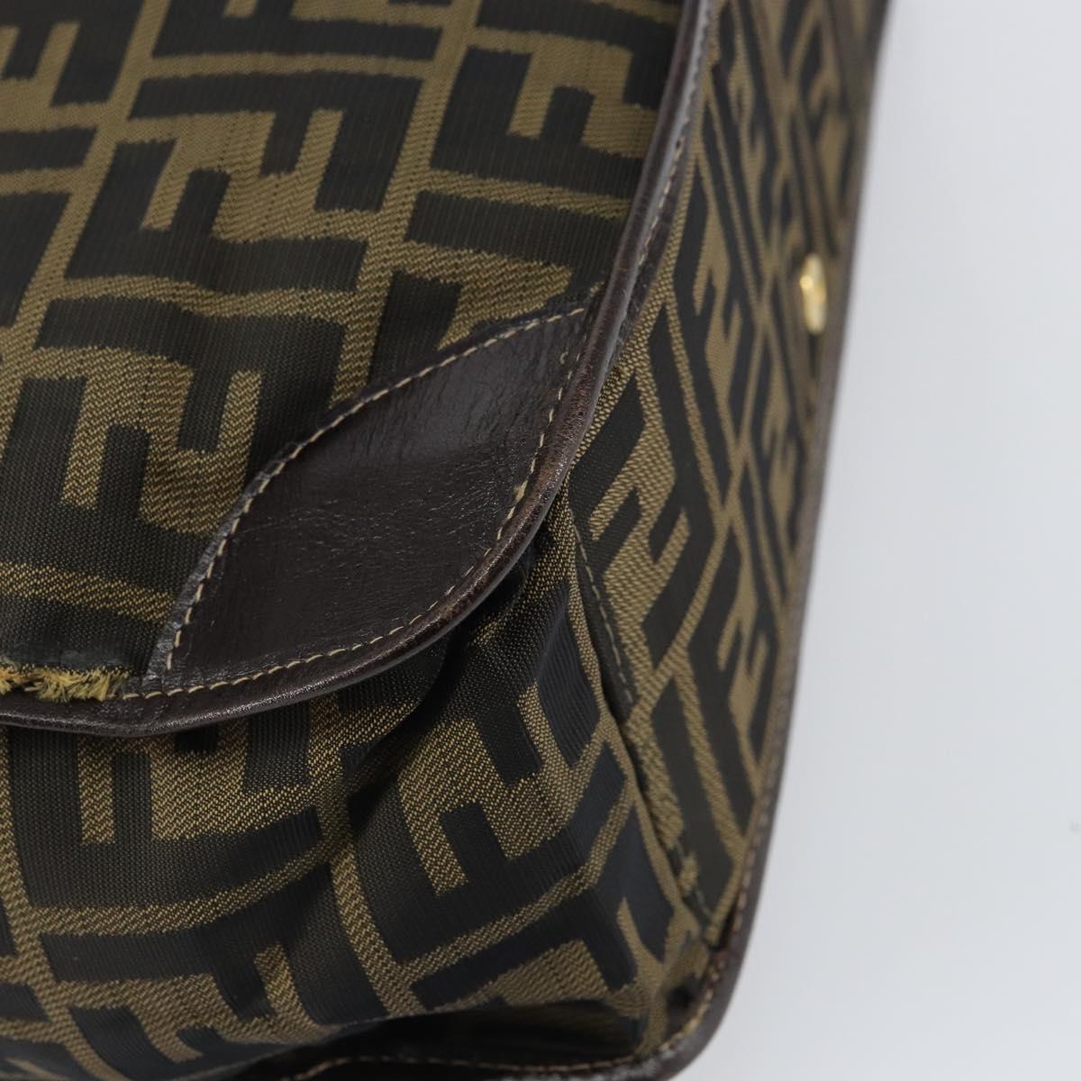 FENDI Zucca Canvas Tote Bag Black Brown Auth gh1447