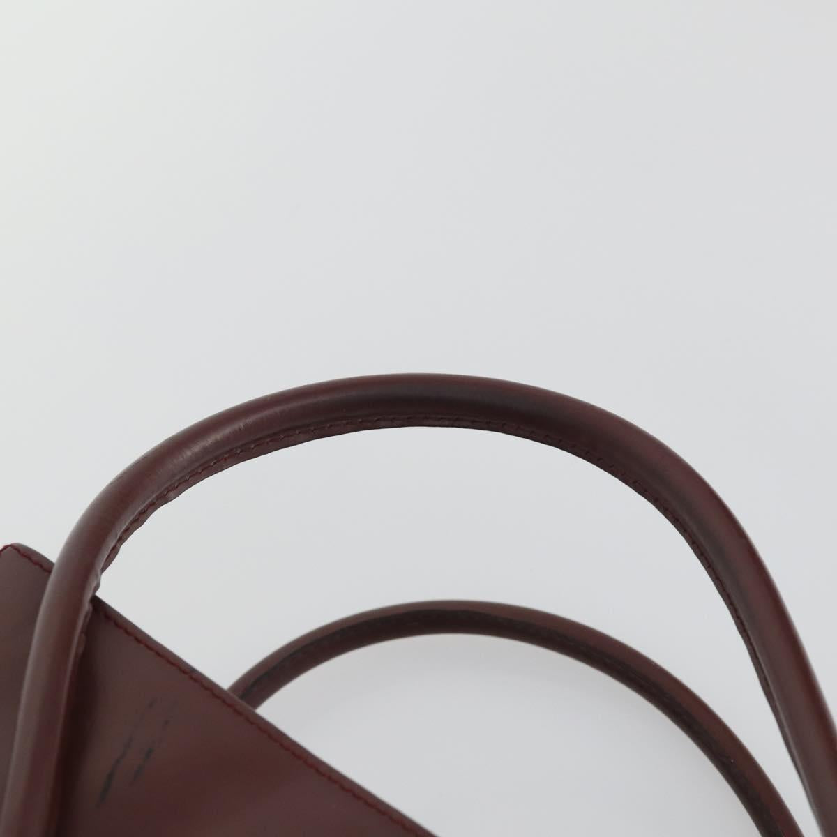 CARTIER Bag Leather 2 Set Bordeaux Auth gh1456