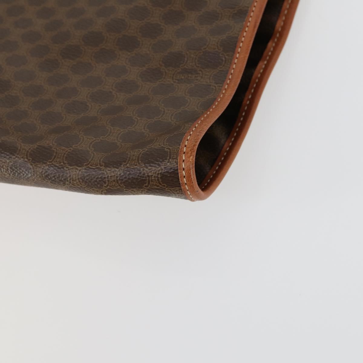 CELINE Macadam Canvas Garment Cover PVC Leather Brown Auth gh1467