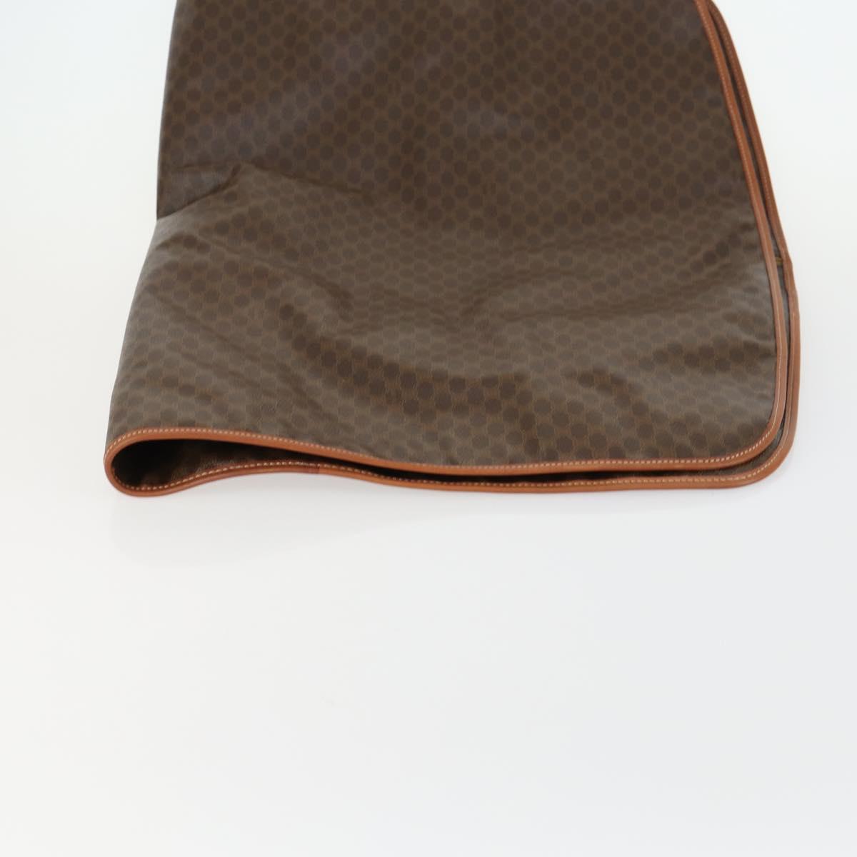 CELINE Macadam Canvas Garment Cover PVC Leather Brown Auth gh1467
