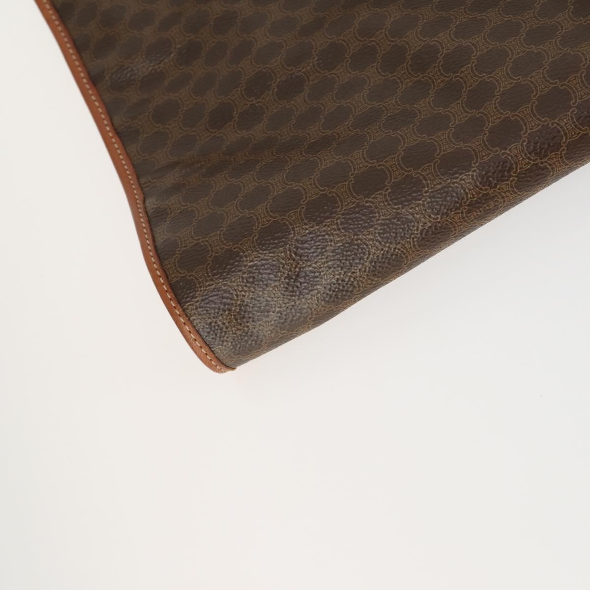 CELINE Macadam Canvas Garment Cover PVC Leather Brown Auth gh1467