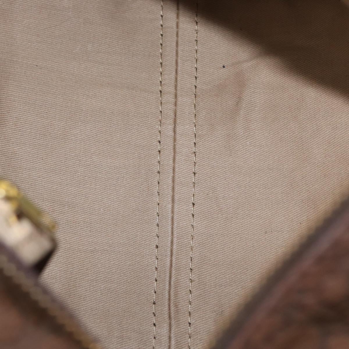 Christian Dior Trotter Canvas Boston Bag Brown Gold Auth gh1476