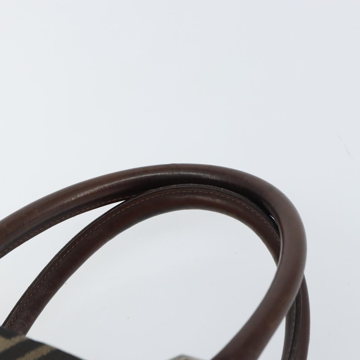 FENDI Zucca Canvas Hand Bag Black Brown Auth gh1494