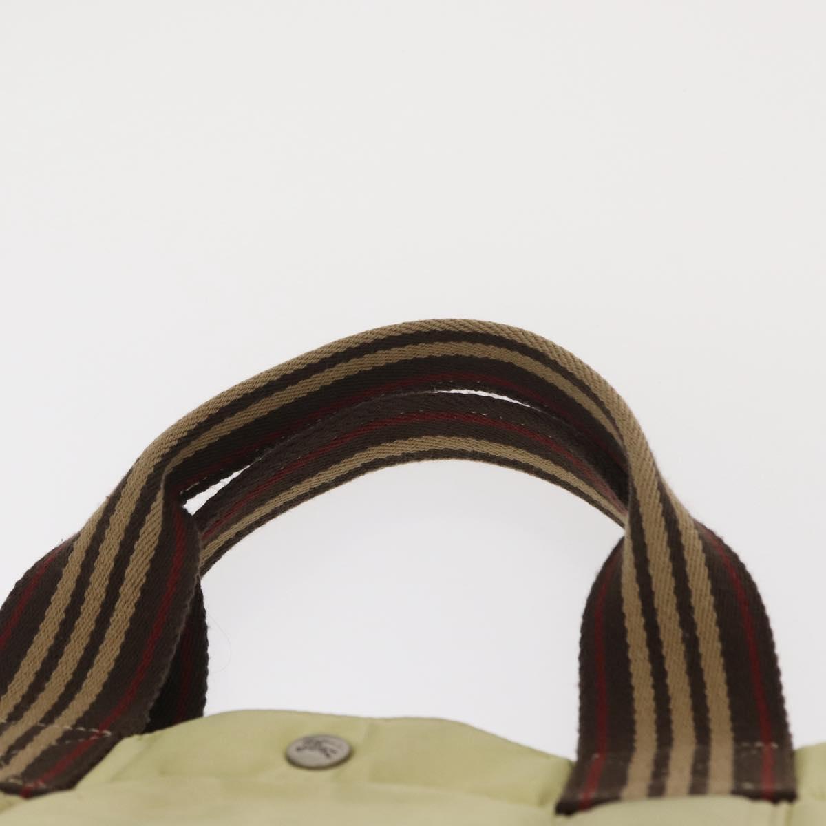 BURBERRY Blue Label Tote Bag Nylon Silver Beige Auth gh1498