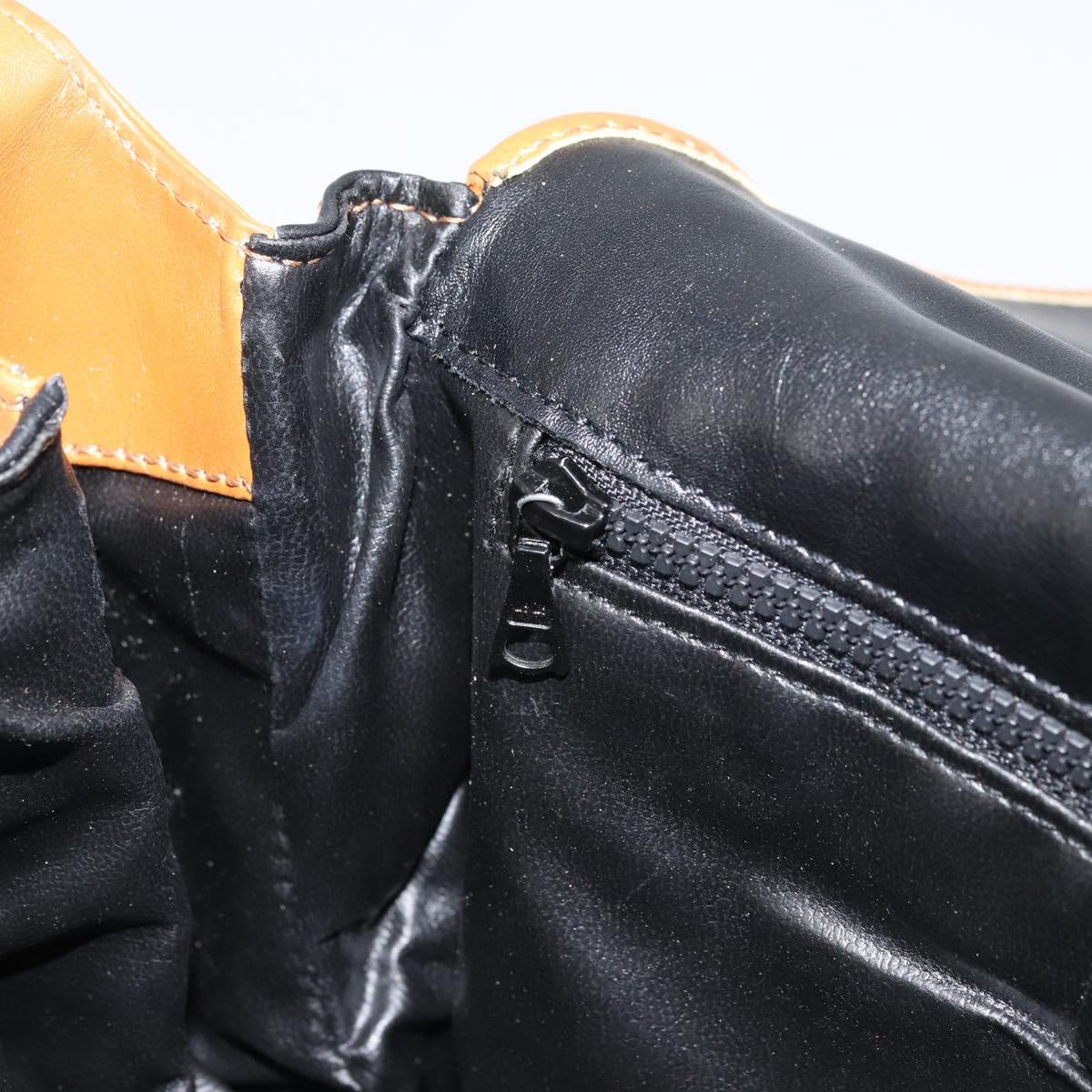 CELINE Shoulder Bag Leather Black Gold Auth gh1499